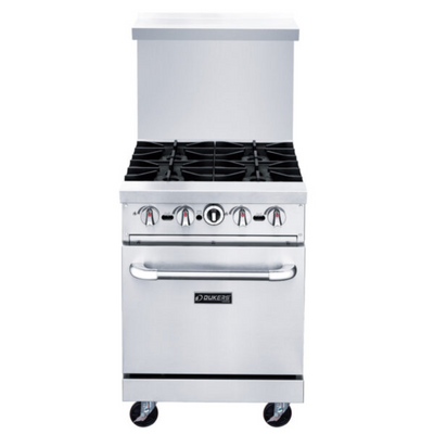 Dukers Range Ovens DCR24-4B 24″ Gas Range with Four (4) Open Burners
