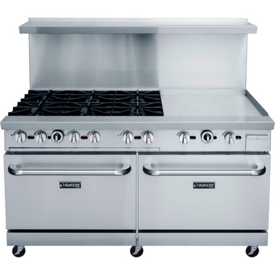 Dukers Range Ovens DCR60-6B24GM 60″ Gas Range with Six (6) Open Burners & 24″ Griddle