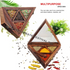 Triangle Wooden Spice Box/ Masala Dabba / Organizer - 8", see Thru Lid and 4 Sections
