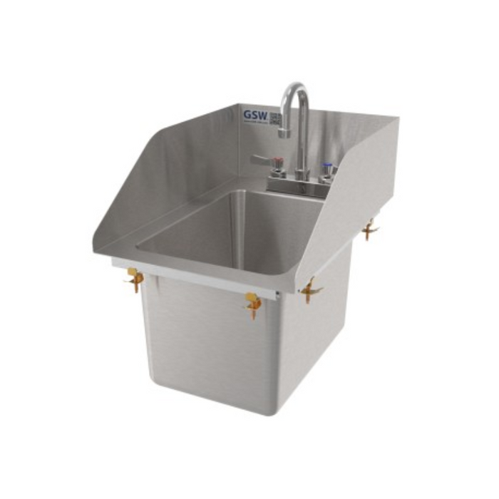 GSW Drop-in Deck Mount Hand Sink with 3-Side Welded Splash Guards