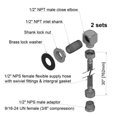 GSW Easy-to-Install Flexible Water Supply Hose