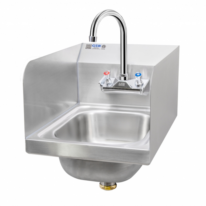 GSW Wall Mount Hand Sink with Welded Splash Guards