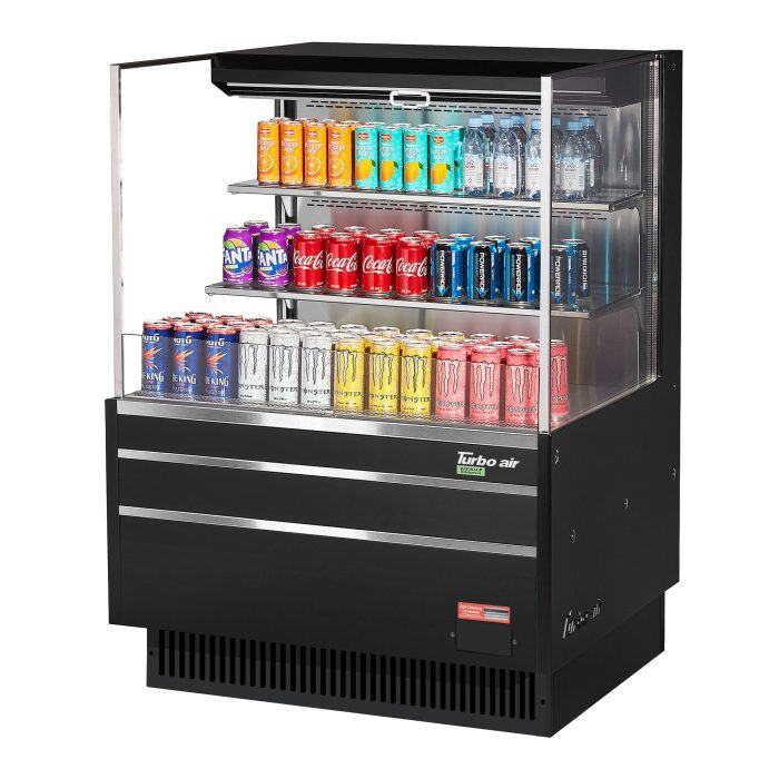 Turbo Air TOM-36L-UF-W(B)-3S-N Horizontal Open Display Merchandiser, 11.1 cu. ft.