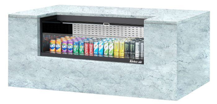 Turbo Air TOM-48UC-W(B)-N Drop-In Horizontal Open Display Case, 6.8 cu. ft.