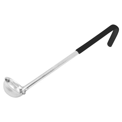 Winco Prime One-Piece Stainless Steel Ladles with Black Handles
