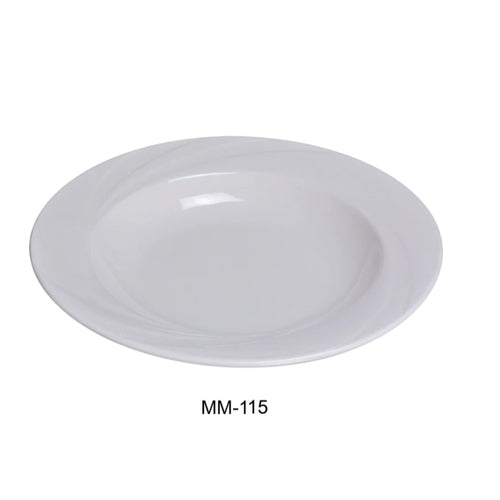 Yanco MM-115 11 1/2" Pasta Bowl, Embossed Pattern Bone, White Durable China 22 Oz, Pack of 12 (1 Dz)