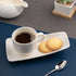 Ariane Vital Rectangle 7 11/16" x 4 1/8" Asymmetric Rectangular Porcelain Coffee / Tea Cup Saucer ( Case Of 12 )