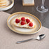 Ariane Jaguar Irregular Oval Porcelain Coupe Platter with Spotted Rim ( Case Of 6 )