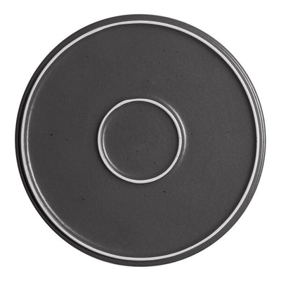 Ariane Selas Gray Round Raised Rim Porcelain Plate ( Case Of 4 )