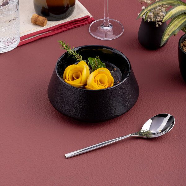 Ariane Slide Dazzle 6" Black Round Porcelain Coupe Bowl ( Case Of 6 )