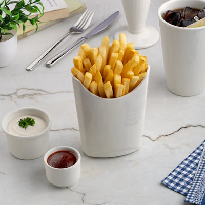 Ariane Slow Fast Ivory 6 2/7" Rectangular Porcelain French Fry Holder ( Case Of 6 )
