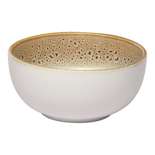 Ariane Jaguar 4 5/7" Round Porcelain Coupe Bowl with Spotted Rim ( Case Of 12 )