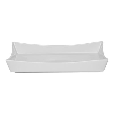 Ariane Slow Fast Ivory 10" x 6 1/2" Rectangular Raised Rim Porcelain Platter ( Case Of 4 )