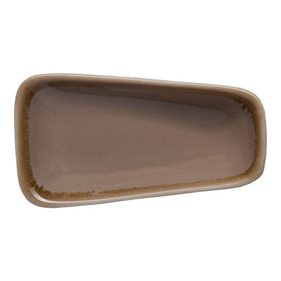 Ariane Splash Beige 3 1/7" Asymmetric Rectangular Porcelain Coupe Plate ( Case Of 24 )