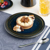 Ariane Splash Denim Round Embossed Porcelain Coupe Flat Plate ( Case Of 12 )