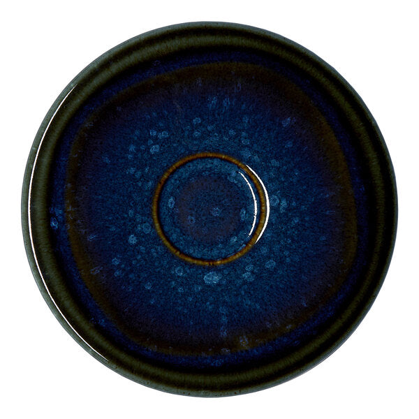 Ariane Splash Denim  Round Embossed Porcelain Coupe Saucer ( Case Of 12 )