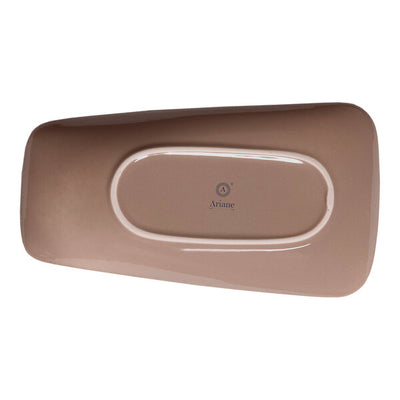 Ariane Splash Beige 11 3/7'' x 6 1/9'' Asymmetric Rectangular Porcelain Coupe Platter ( Case Of 6 )