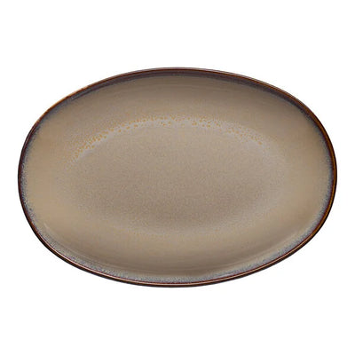 Ariane Splash Beige Oval Porcelain Coupe Platter ( Case Of 6 )