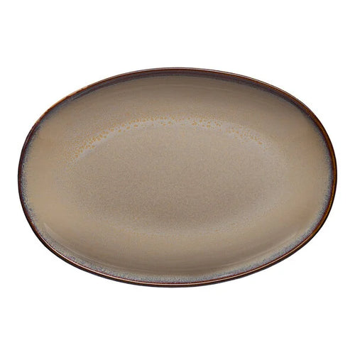 Ariane Splash Beige 10 1/4" Oval Porcelain Coupe Platter ( Case Of 12 )