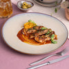 Ariane Splash Beige Round Slanted Porcelain Coupe Flat Plate ( Case Of 12 )