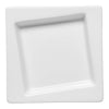 Ariane Miniature 4 3/8" Square Porcelain Plate with Asymmetric Rim ( Case Of 18 )