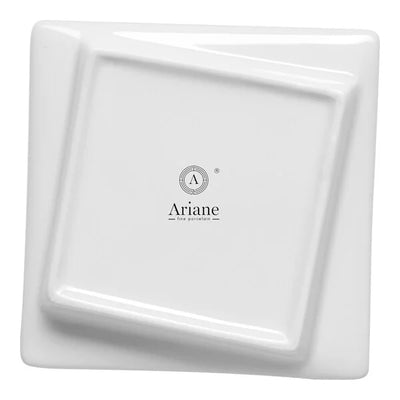 Ariane Miniature 4 3/8" Square Porcelain Plate with Asymmetric Rim ( Case Of 18 )