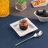 Ariane Miniature 4 3/8" Square Porcelain Plate with Asymmetric Rim ( Case Of 18 )