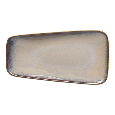 Ariane Splash Beige 15" x 8” Asymmetric Rectangular Porcelain Coupe Platter ( Case Of 6 )