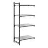 Cambro Camshelving Basics Plus 4-Shelf Add-On Unit Brushed Graphite