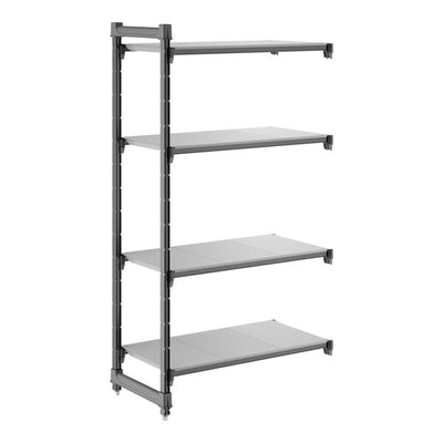 Cambro Camshelving Basics Plus 4-Shelf Add-On Unit Brushed Graphite
