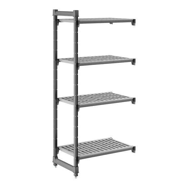 Cambro Camshelving Basics Plus Add-On 4V Shelving Unit – Brushed Graphite