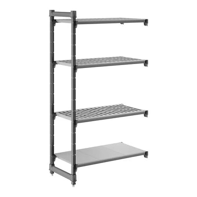Cambro Camshelving Basics Plus Add-On 4VS Shelving Unit – Brushed Graphite