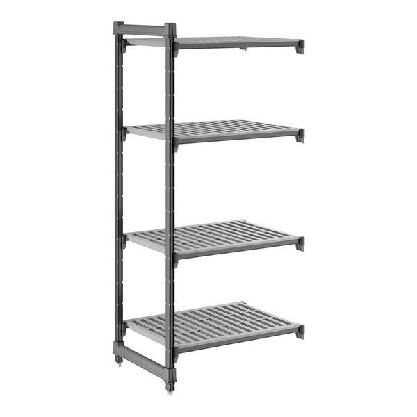 Cambro Camshelving Basics Plus Add-On 4V Shelving Unit – Brushed Graphite