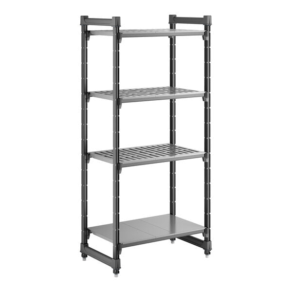 Cambro Camshelving Basics Plus Starter 4VS Shelving Unit – Brushed Graphite