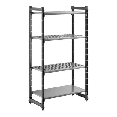 Cambro Camshelving Basics Plus Starter 4VS Shelving Unit – Brushed Graphite