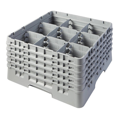 Cambro Camrack® Customizable 9-Compartment 10 1/8" Glass Rack with 5 Extenders