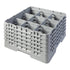 Cambro Camrack® Customizable 9-Compartment 10 1/8" Glass Rack with 5 Extenders