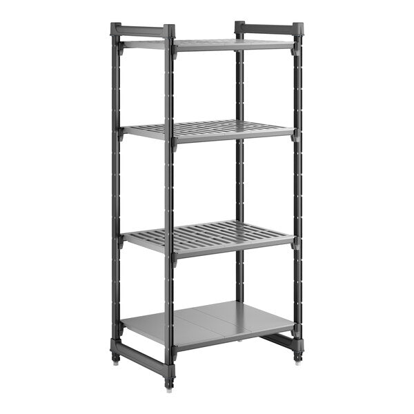 Cambro Camshelving Basics Plus Starter 4VS Shelving Unit – Brushed Graphite