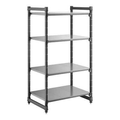 Cambro Camshelving Basics Plus Starter 4S Shelving Unit – Brushed Graphite
