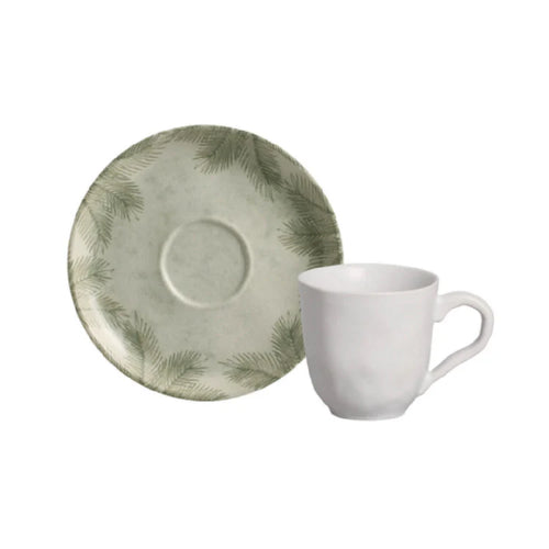 Porto Brasil Bio Coffee Cup With Saucer Stoneware Tropicalia ( Case of 12)