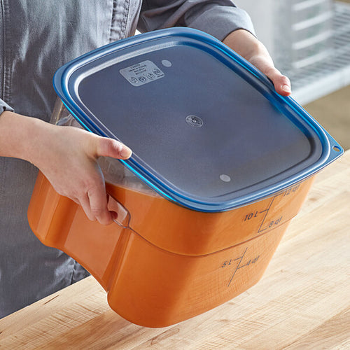Cambro FreshPro 12 , 18 and 22 Quart Easy Seal Cover Translucent Blue ( Case of 6 )