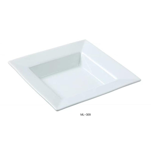 Yanco ML-309 8.5″ Square Shape Soup Plate, 12 oz Capacity, Porcelain, Super White (2Dz)