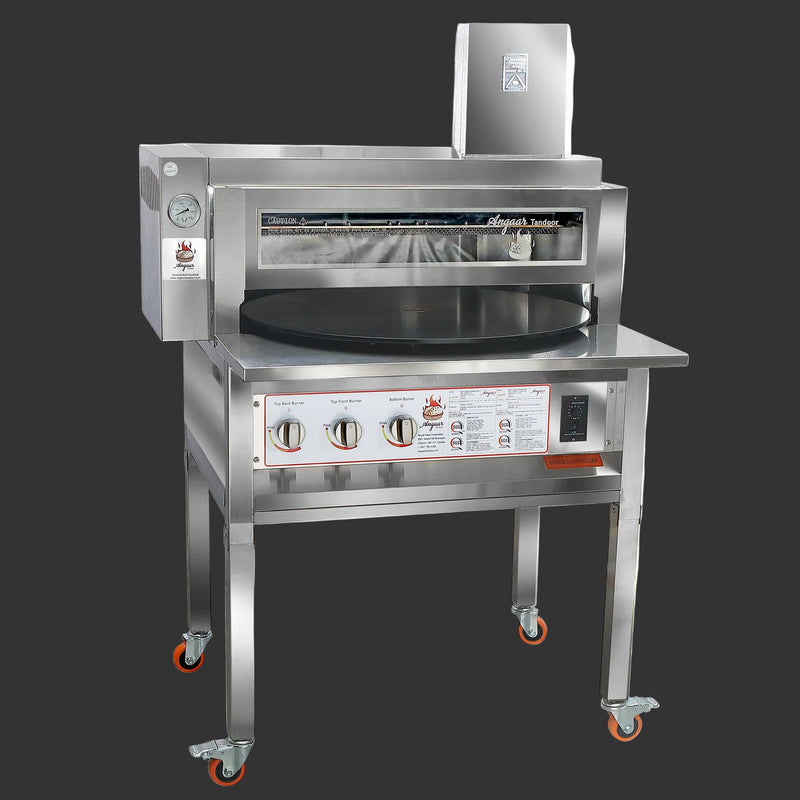 Angaar CA-30 Deluxe 30" Rotating Gas Tandoor Roti Naan Pita Bread Oven SGS Certified - Made in UK