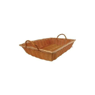 Natural Woven Basket, Rectangular with Handles by Winco - Available in Different Sizes