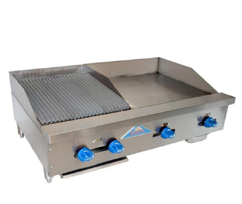 Comstock-Castle, 3242-24-1.5RB, Char-Broiler/Griddle Combination, Gas, Countertop