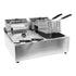 Omcan CE-CN-0012-D 6 Qt (7 Liters) Double Countertop Electric Fryer – 220V, 1Ph, 2500W (x2)
