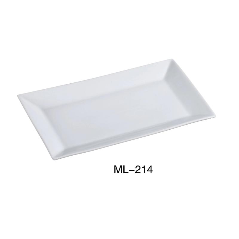 Yanco ML-214 Rectangular Plate, Porcelain, Super White (1Dz)