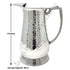 Restaurant-grade water pitcher with hammered texture and ice guard