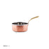 Hand-hammered copper and stainless steel saucepan with brass handle