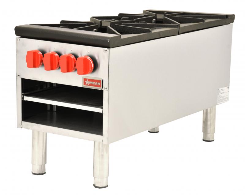 Omcan CE-CN-1060-S Dual Burner Stock Pot Range 200,000 BTU – Natural Gas with LP Conversion Kit